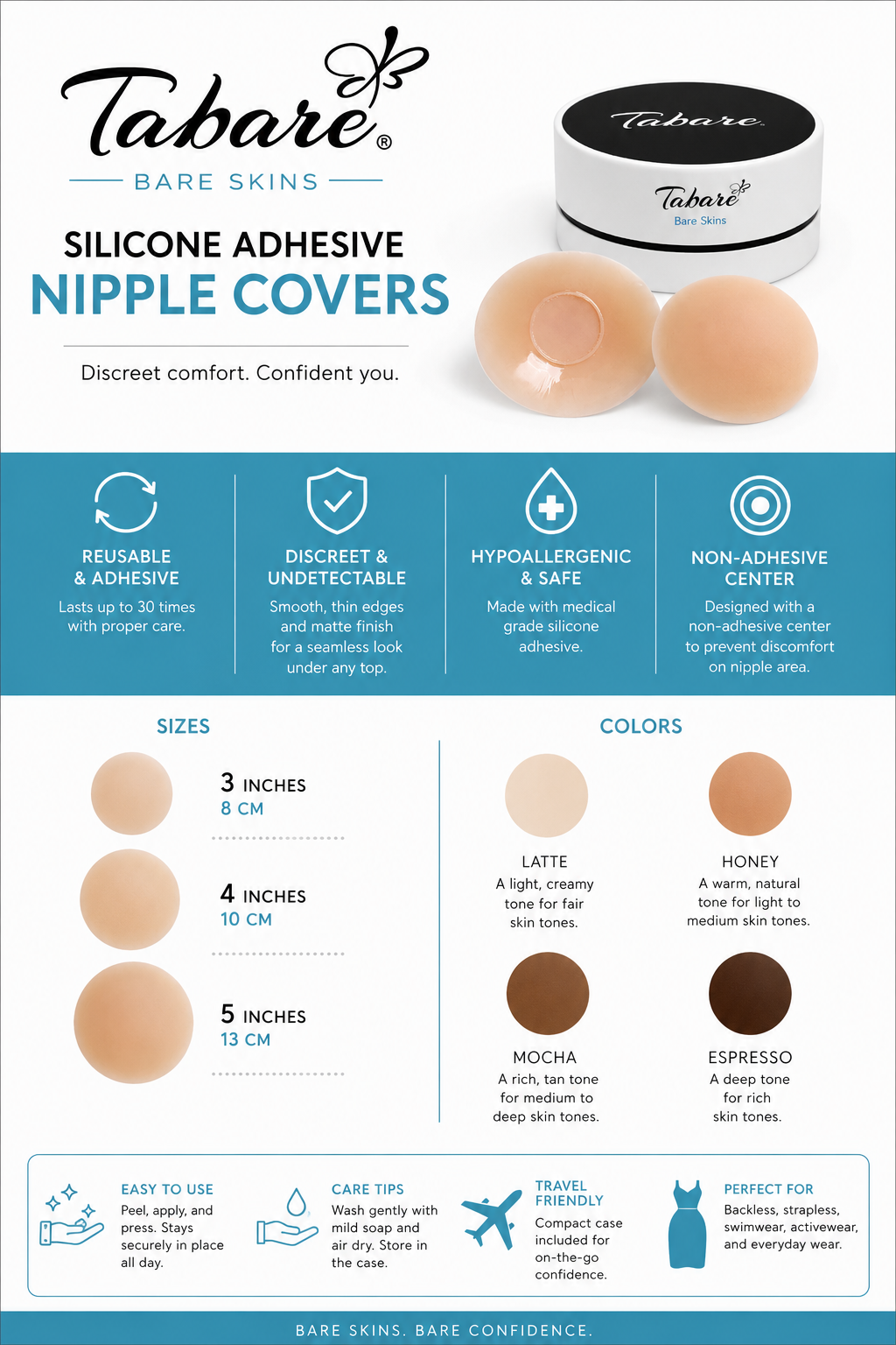 Bare Skins™ Adhesive Silicone Nipple Covers