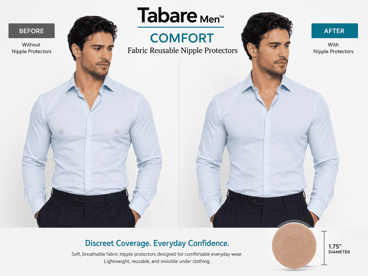 Tabare Men Comfort Reusable Fabric Nipple Protectors Everyday Wear