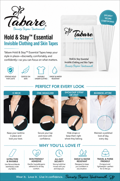 Hold & Stay™ Essential Invisible Clothing and Skin Tapes