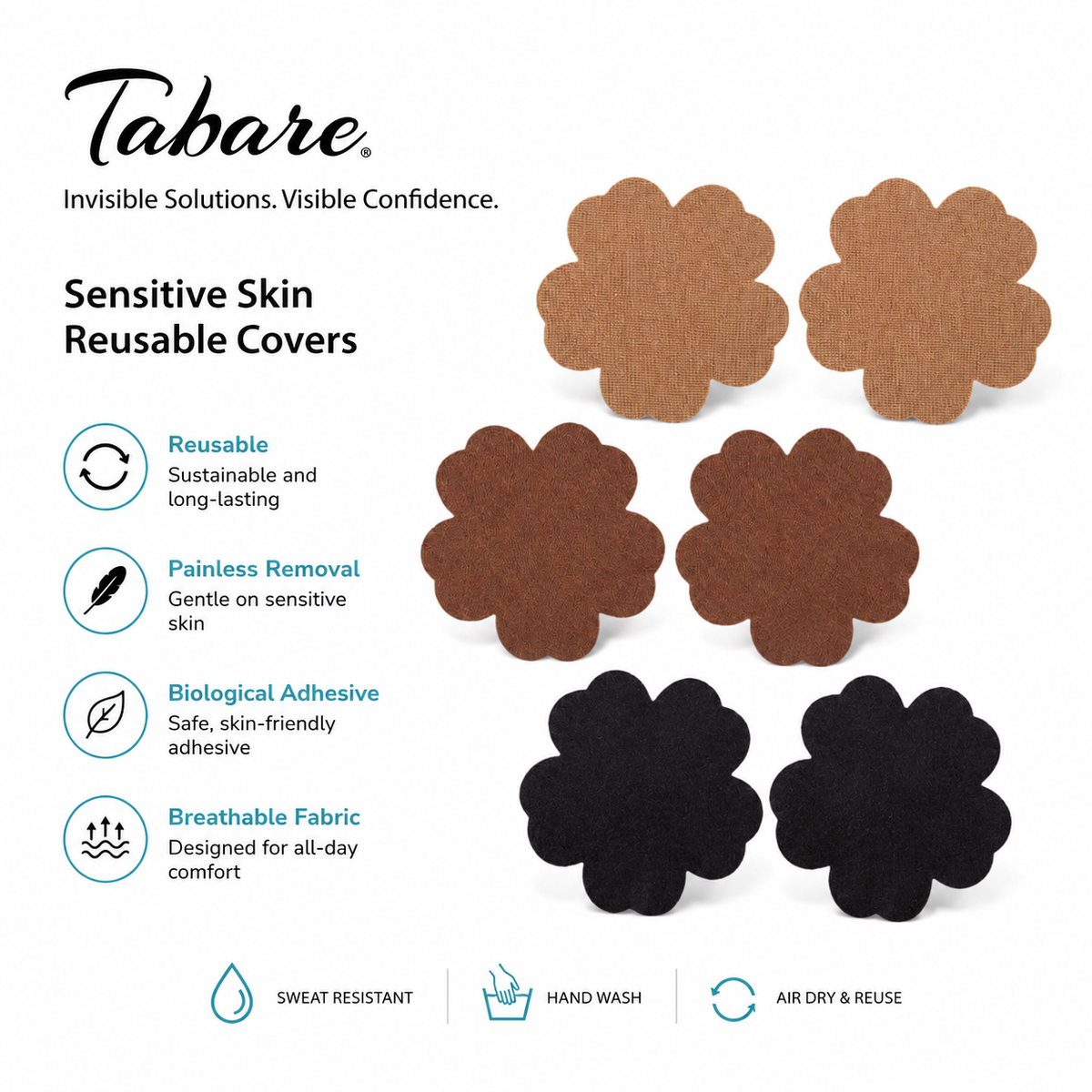 Sensitive Skin Petals Reusable Nipple Covers